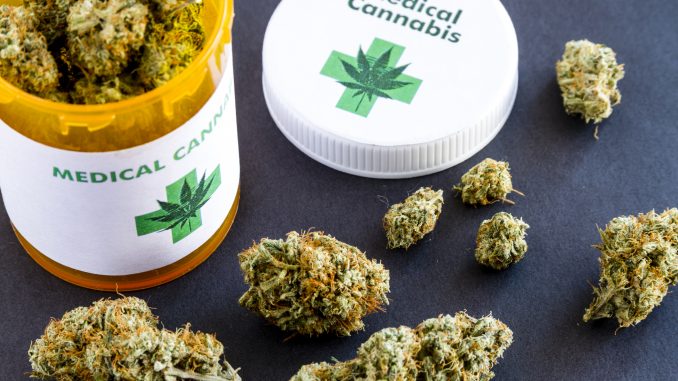 Medical Marijuana Buds on Black Background