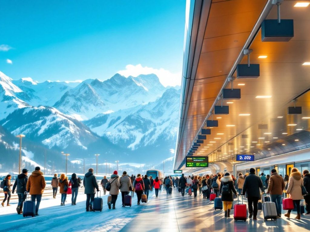 Persone in arrivo alla stazione ferroviaria di Milano.